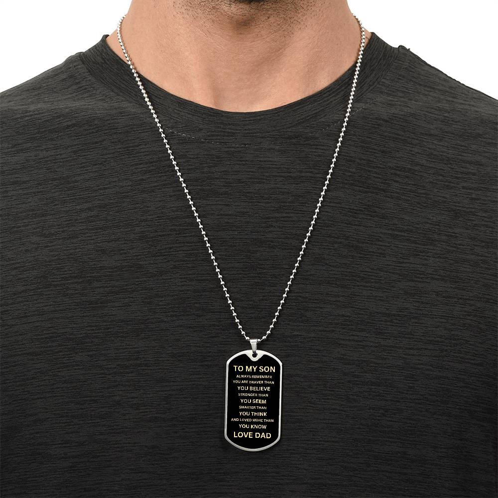 To My Son | Dog Tag Necklace