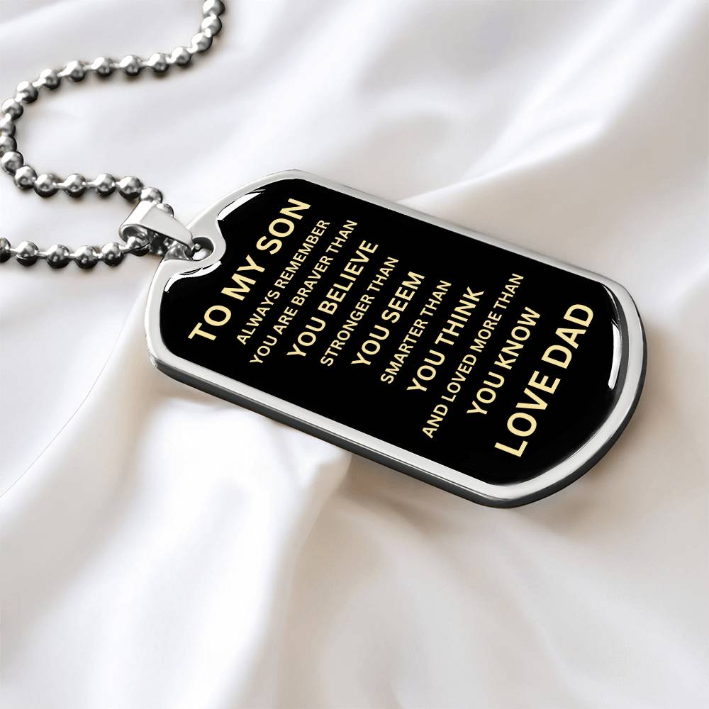 To My Son | Dog Tag Necklace