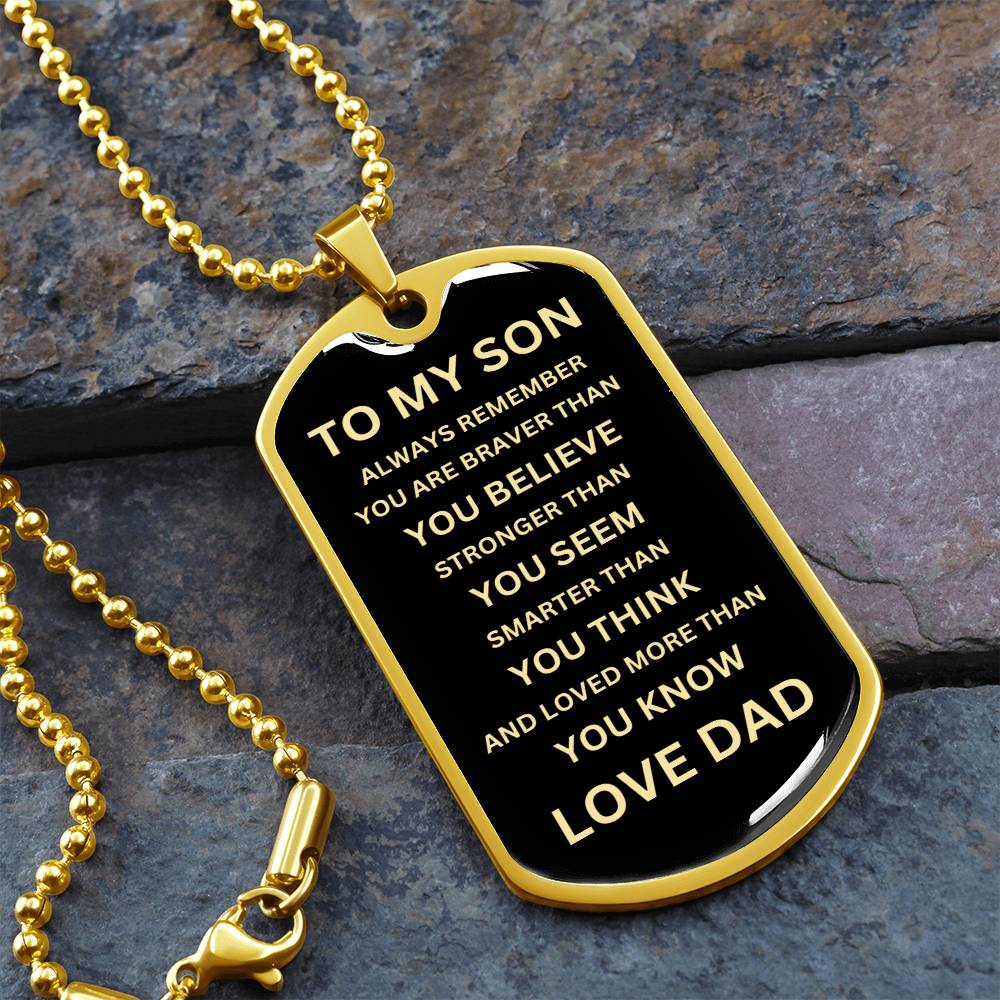 To My Son | Dog Tag Necklace