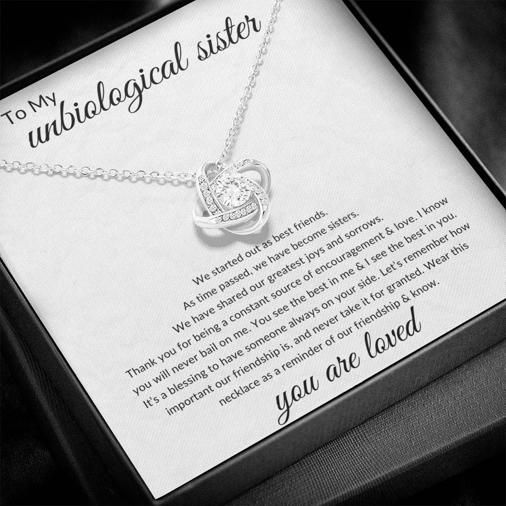 To My Unbiological Sister | Love Knot Necklace