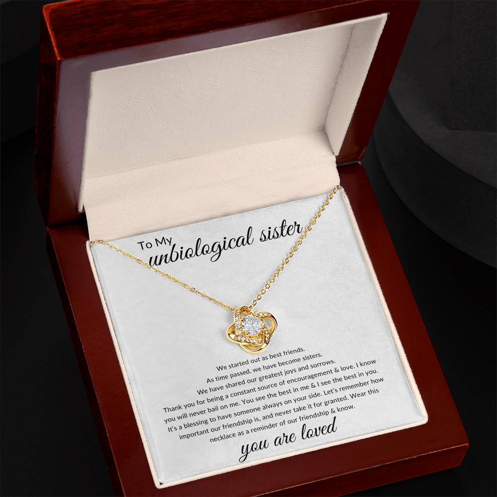 To My Unbiological Sister | Love Knot Necklace