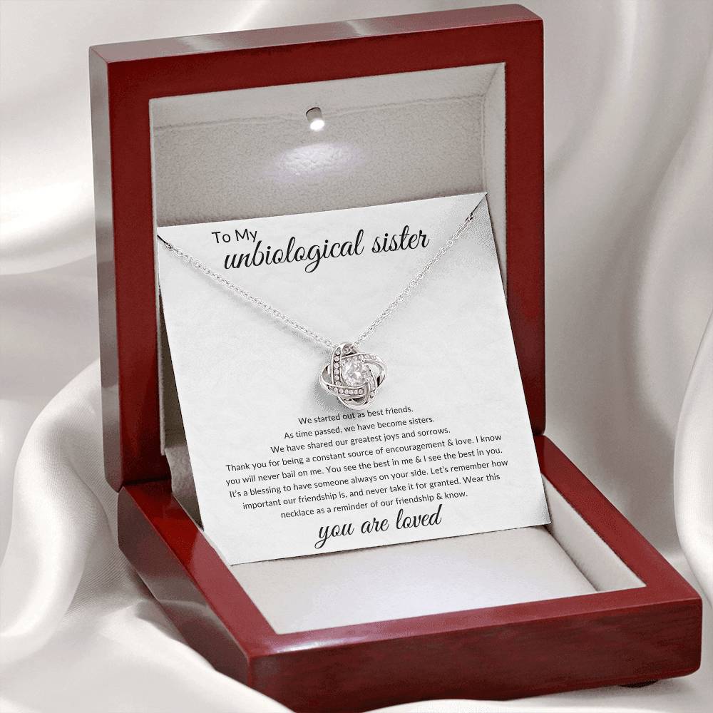 To My Unbiological Sister | Love Knot Necklace