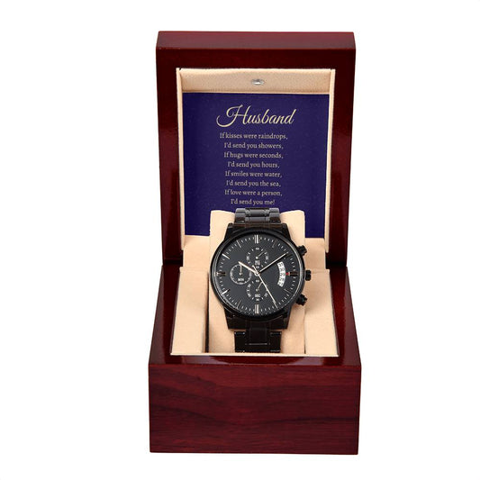 Husband | Black Chronograph Watch