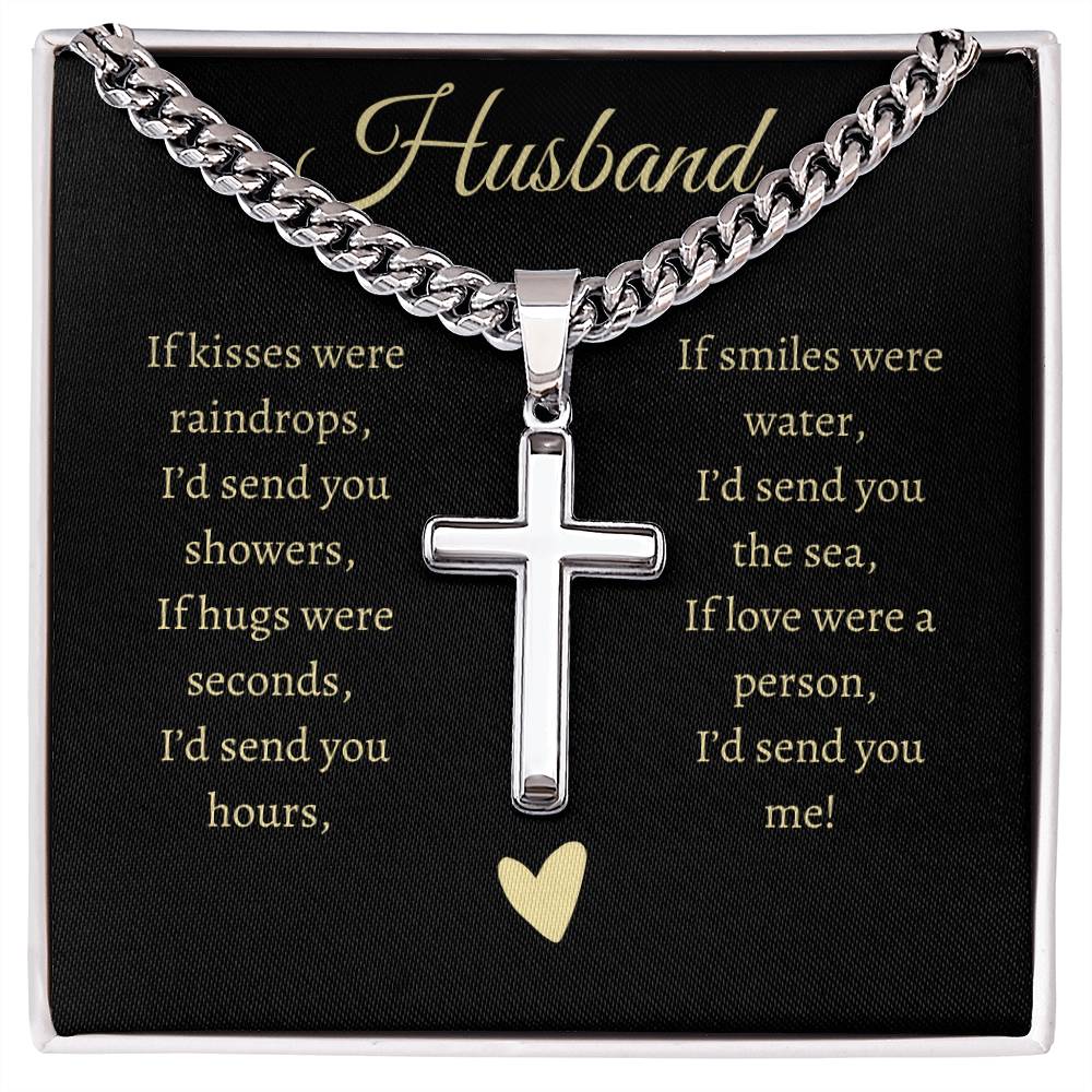 Husband | Cross Necklace on Cuban Chain