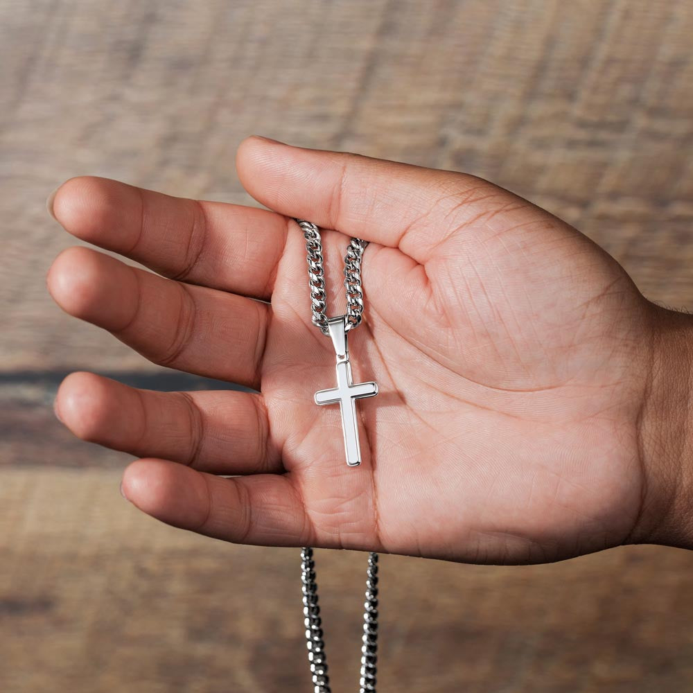 Husband | Cross Necklace on Cuban Chain