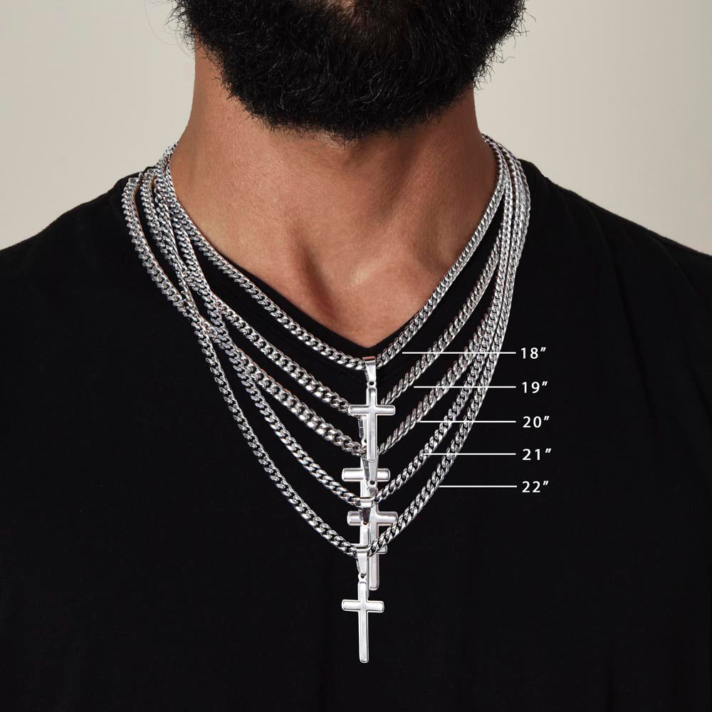 Husband | Cross Necklace on Cuban Chain