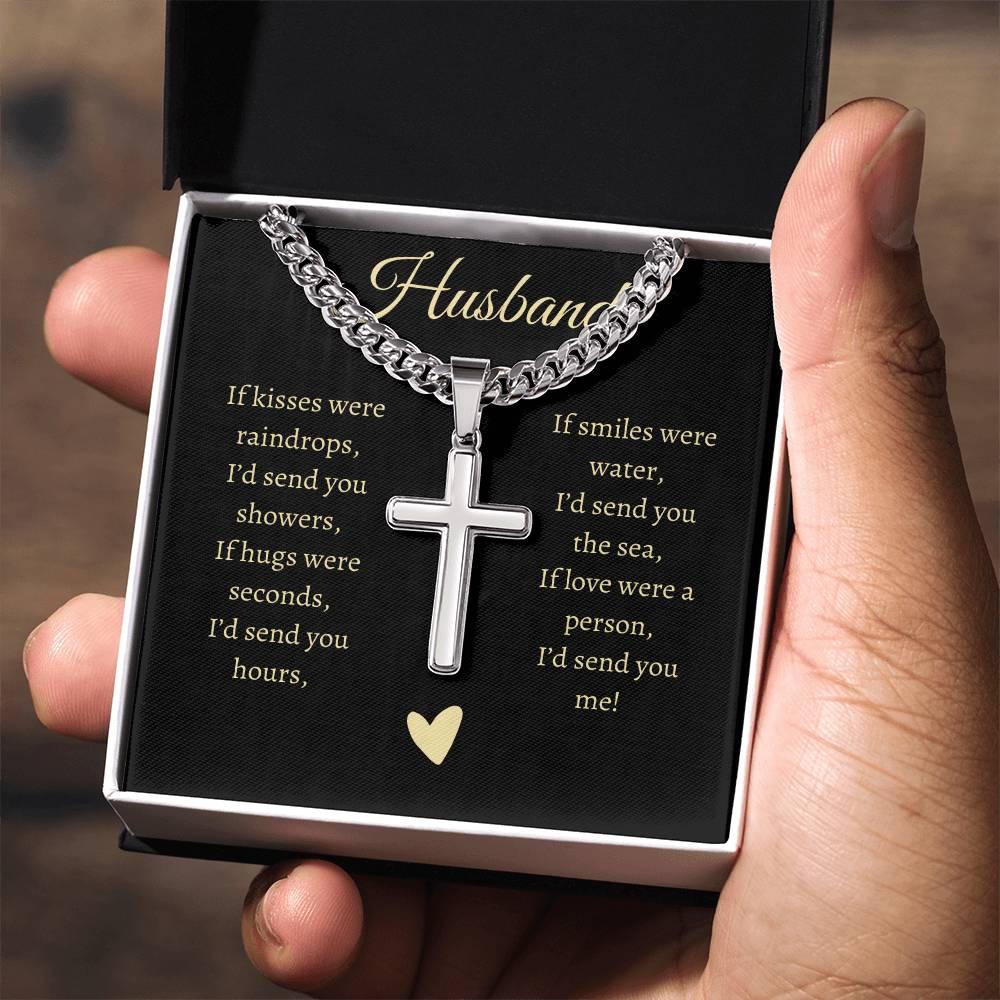 Husband | Cross Necklace on Cuban Chain