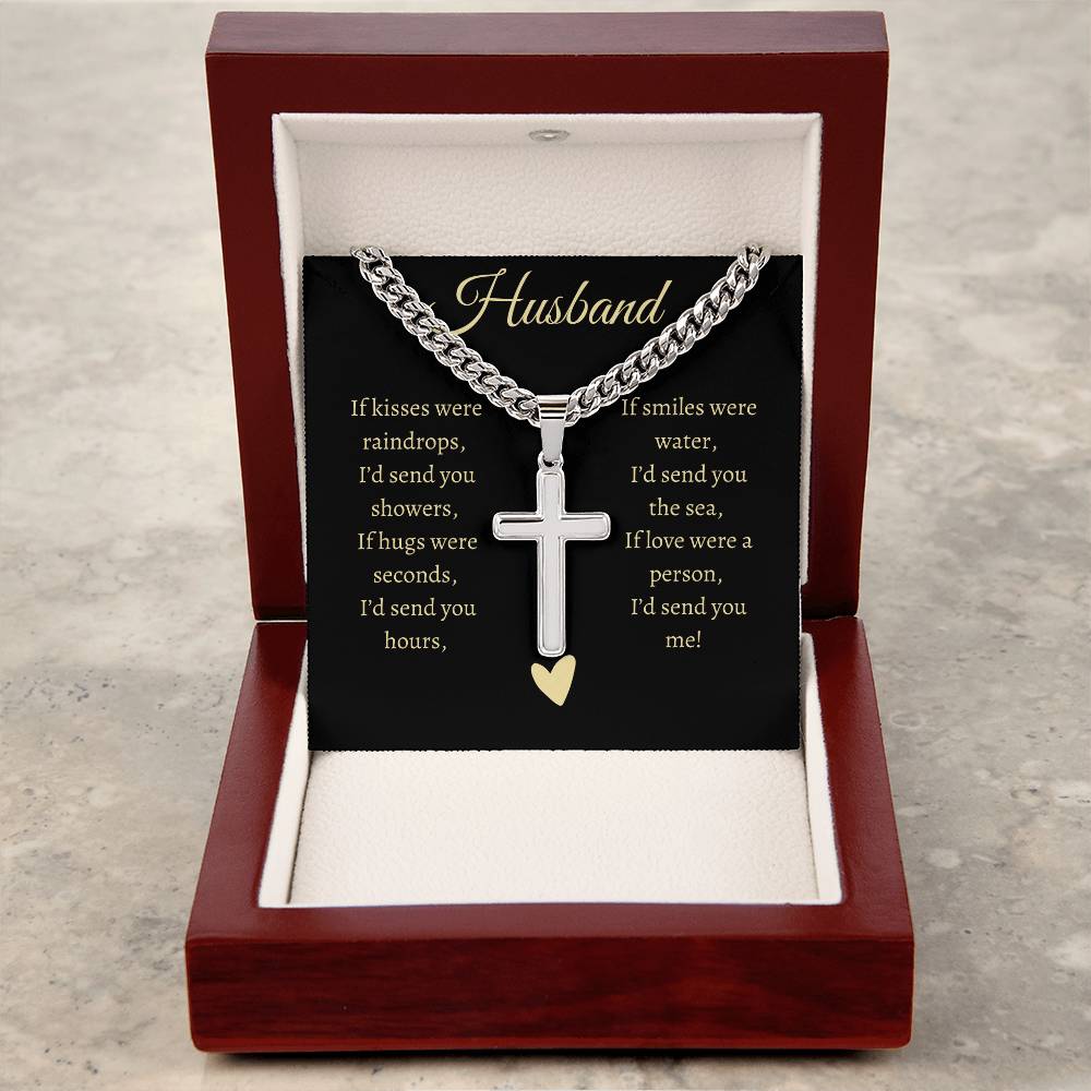 Husband | Cross Necklace on Cuban Chain