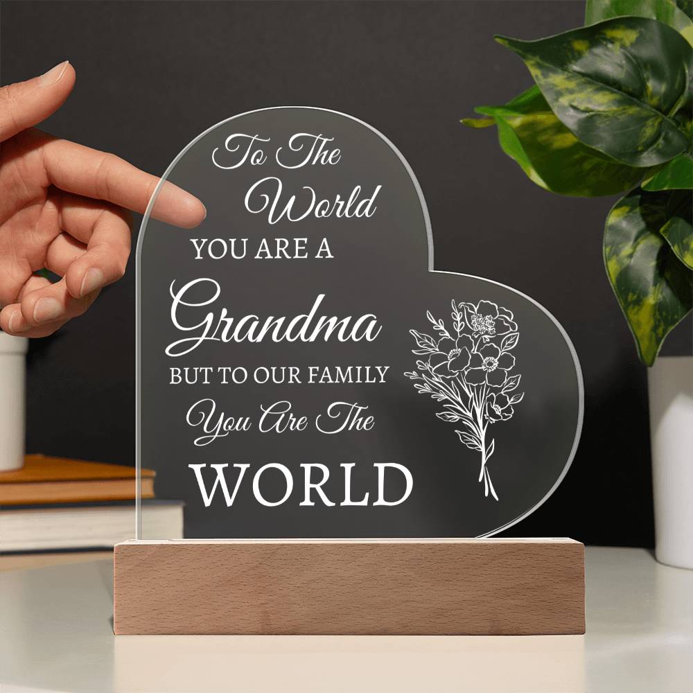 To Grandma | Heart Acrylic Plaque