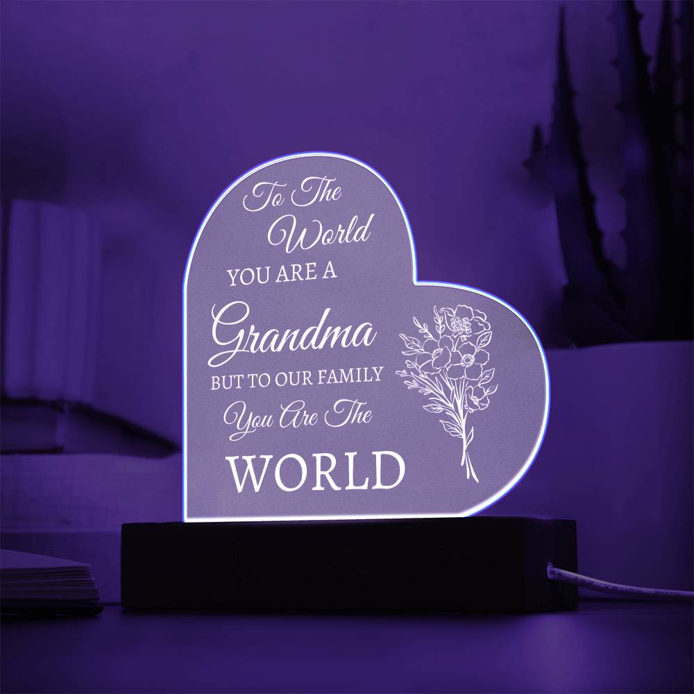 To Grandma | Heart Acrylic Plaque