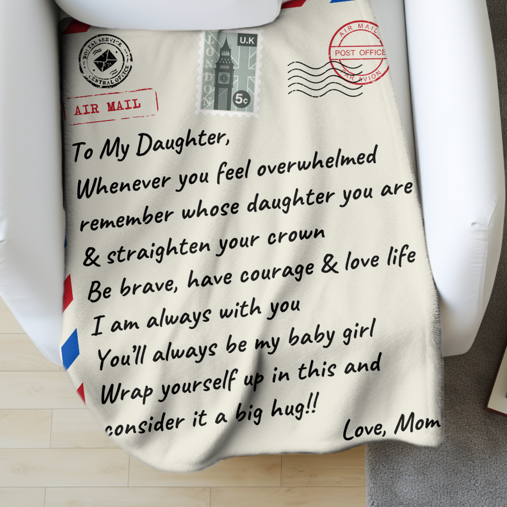 To My Daughter Postcard - Cozy Plush Fleece Blanket